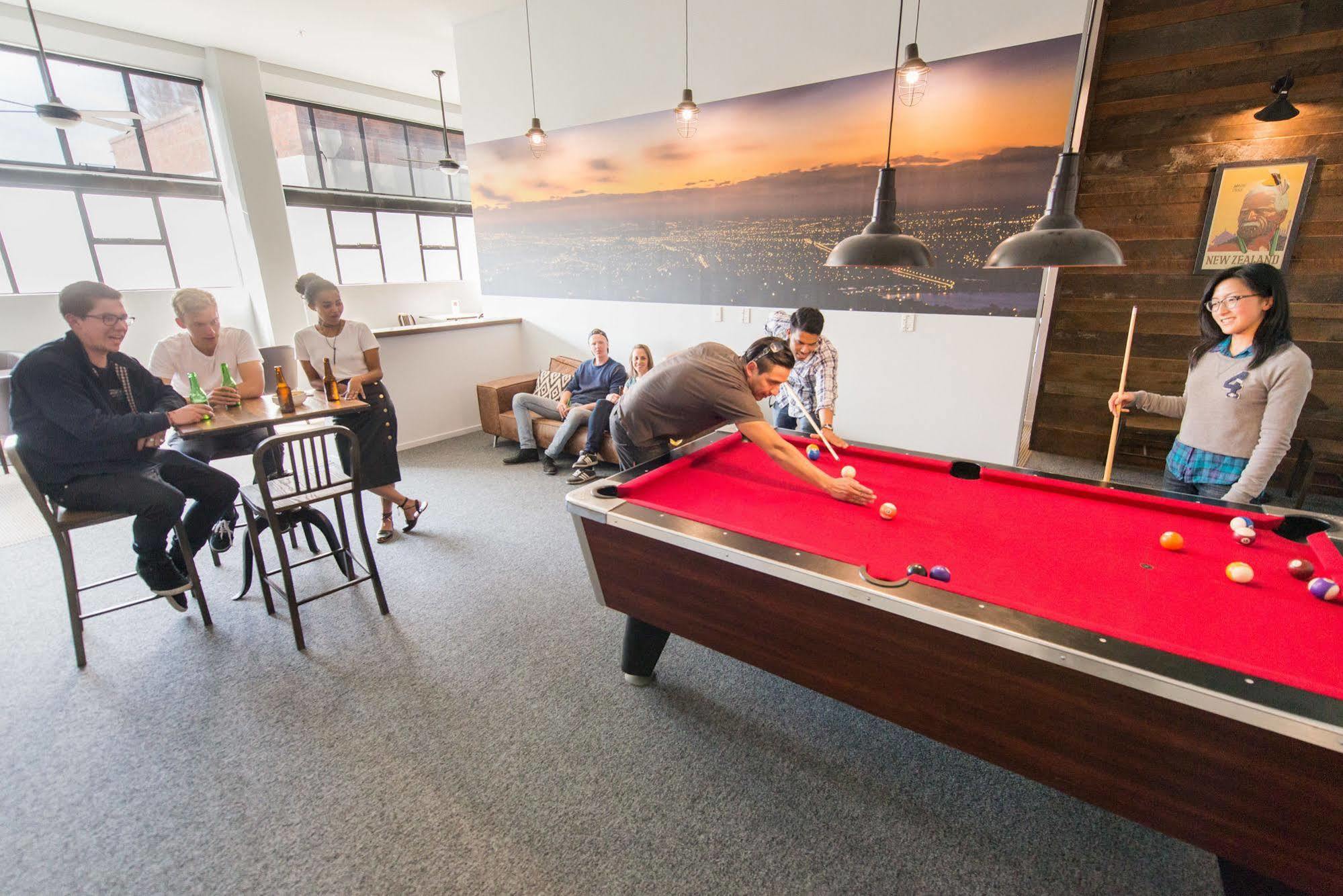 Urbanz Vandrarhem Christchurch Exteriör bild The pool table at the company headquarters